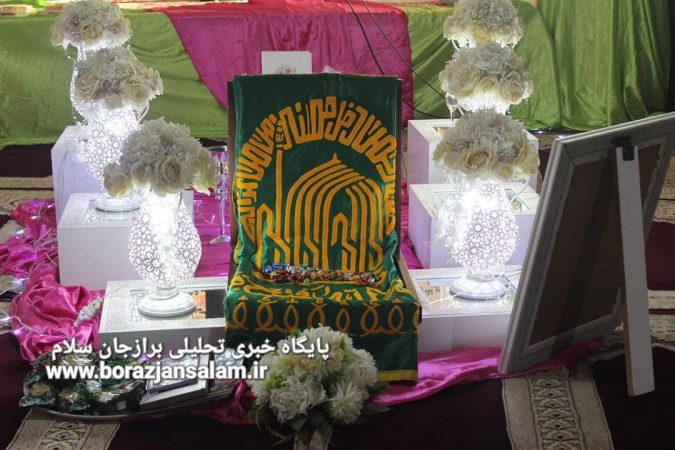 تصاویر ازدواج زوج های قرآنی زیر سایه پرچم امام رضا علیه السلام در حرم شاهزاده ابراهیم ننیزک دشتستان