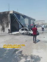 انتقال مصدوم حادثه انفجار کپسول گاز در پشت دیوار سپاه برازجان توسط بالگرد اورژانس هوایی  به بیمارستان سوختگی گناوه