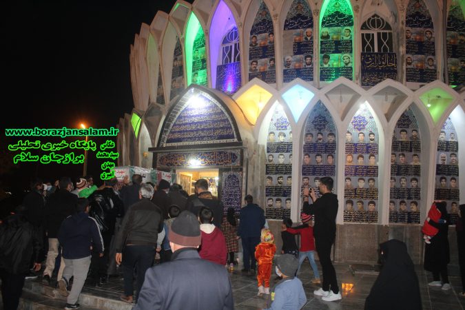 تصاویر استقبال از شهید گمنام در دومین شب از مراسم شهادت حضرت فاطمه زهرا در جوار شهدای گمنام شهر برازجان