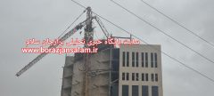 شکسته شدن جرثقیل برجی (تاورکرین) یکی از برج‌های در حال ساخت در برازجان به علت طوفان/ منازل اطراف تخلیه شد