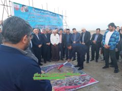 عملیات اجرایی مجتمع پرورش میگو شیف غربی بوشهر با حضور استاندار و فرمانداربوشهر آغاز شد