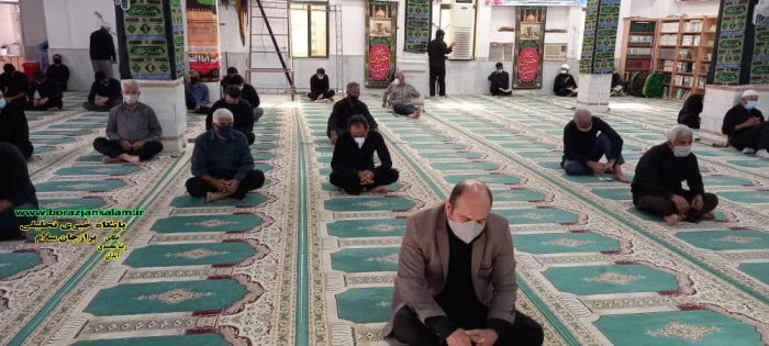 برگزاری دعای اربعین حسینی با حضور عاشقان حضرت اباعبدالله الحسین (ع) شهر آبدان  با رعایت پرتکل های بهداشتی