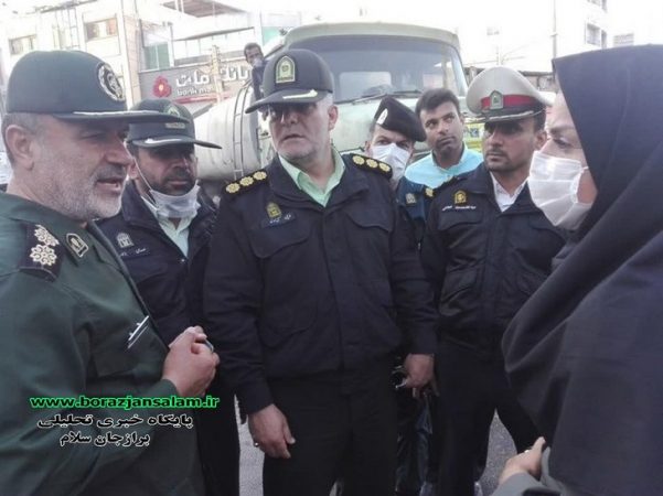 گندزدایی شهر برازجان با محوریت پلیس دشتستان